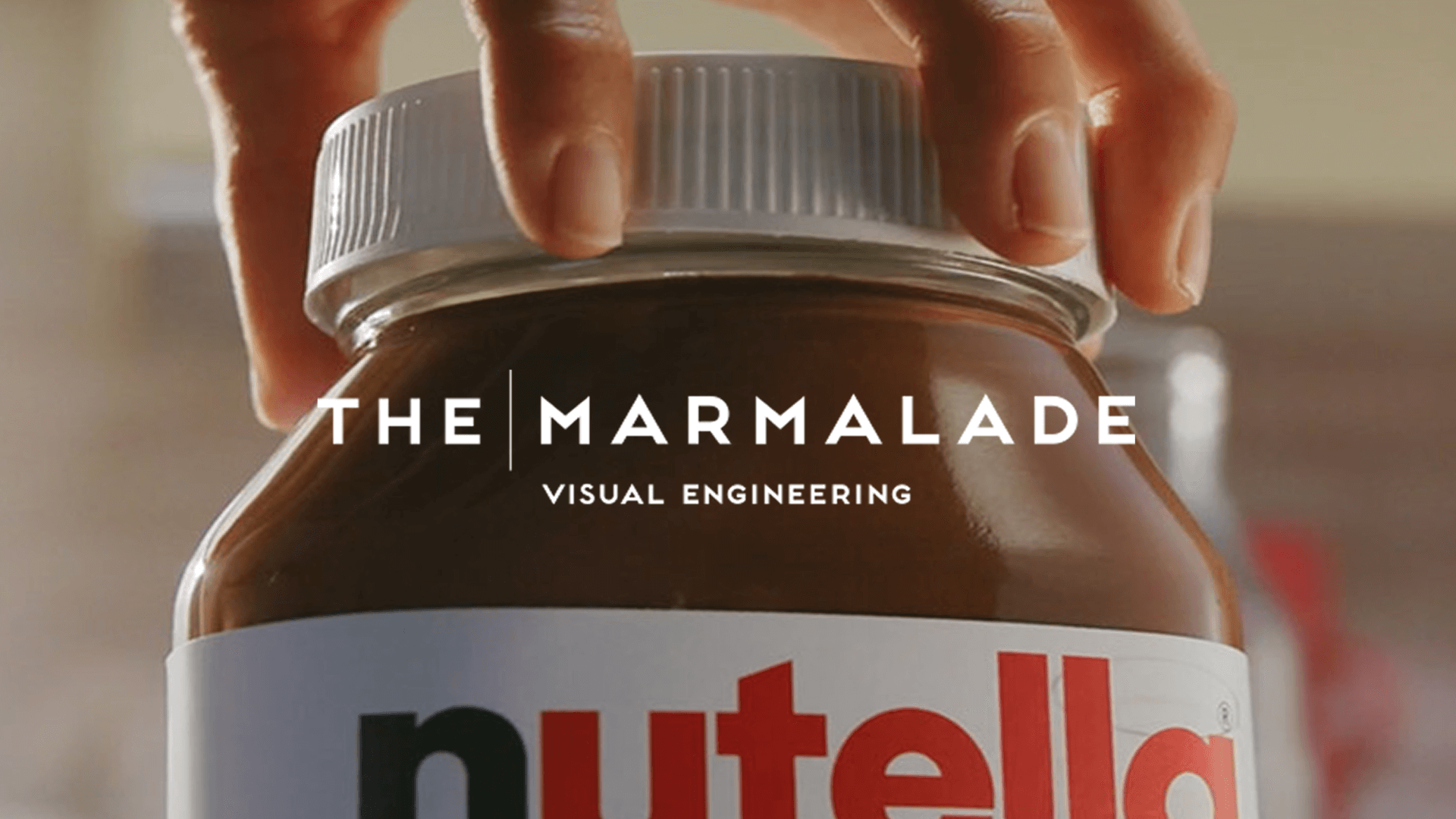 Nutella The Marmalade – ITG case study web header Web header for ITG case study showing Nutella jar with The Marmalade agency logo