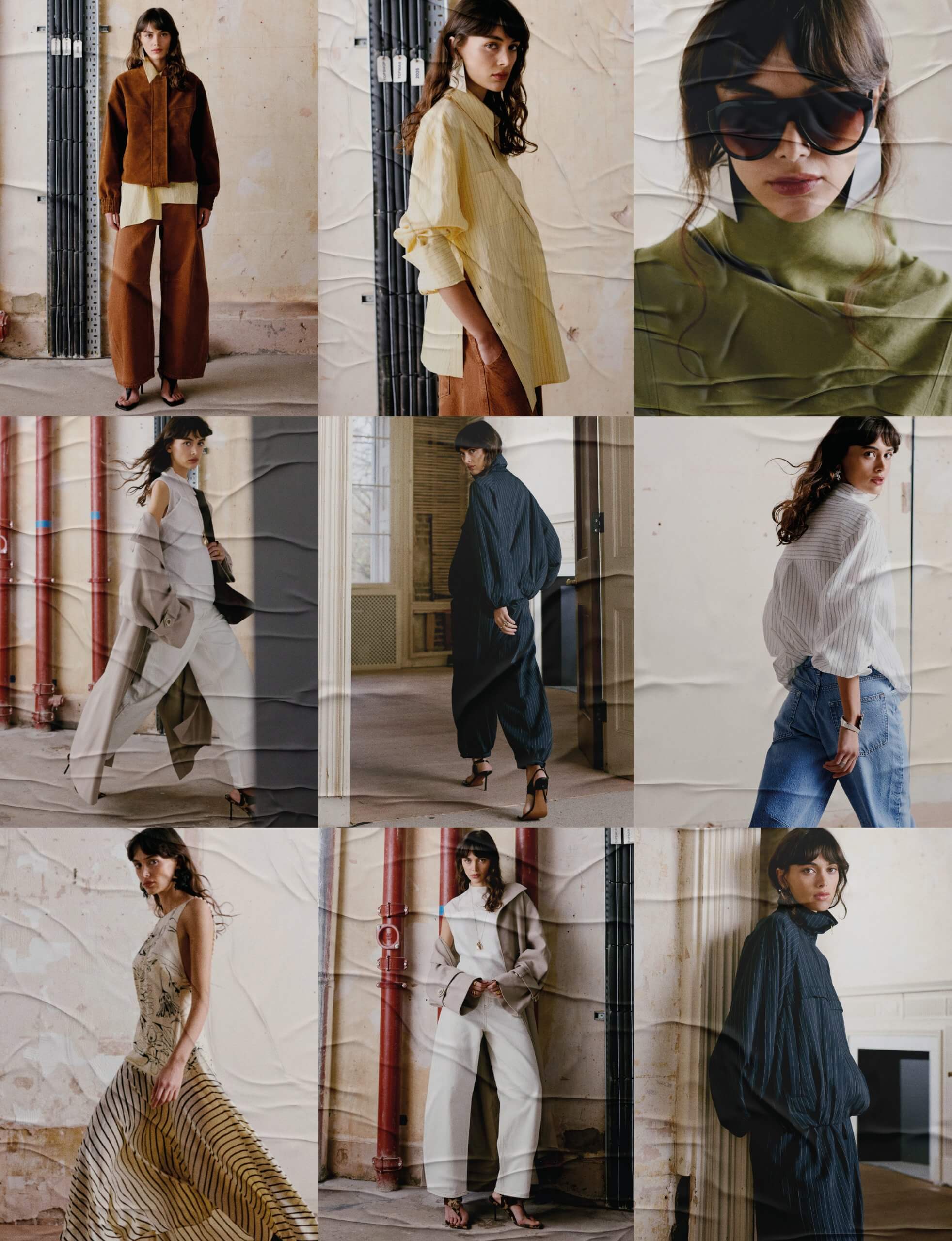 Montage of fashion images from the new Topshop at John Lewis launch campaign, showcasing the clothing range.