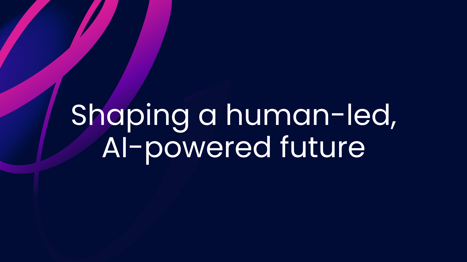 Scaling Operational AI – ITG AI Apprenticeships web header Dark blue background with pink design elements, and text reading "Shaping a human-led, AI-powered future"